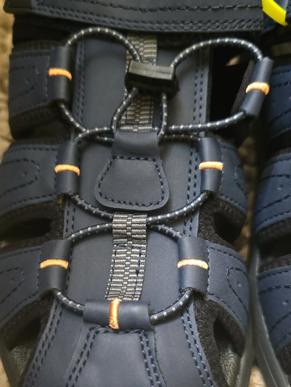 New Lands End Men's Size 8.5D Navy Sport Beach Sandals Water Shoes Adjustable